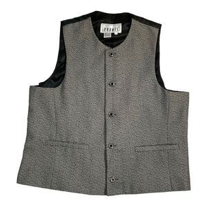 PRONTI Collection By Phita Mens Size Small Gray Black Dress Textured Vest